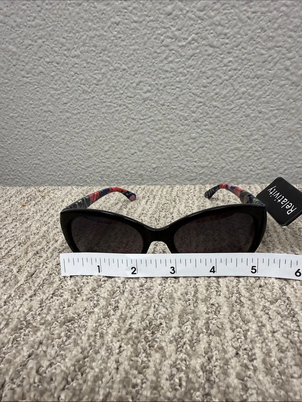 Relativity Black Sunglasses with Multicolor Floral Temples